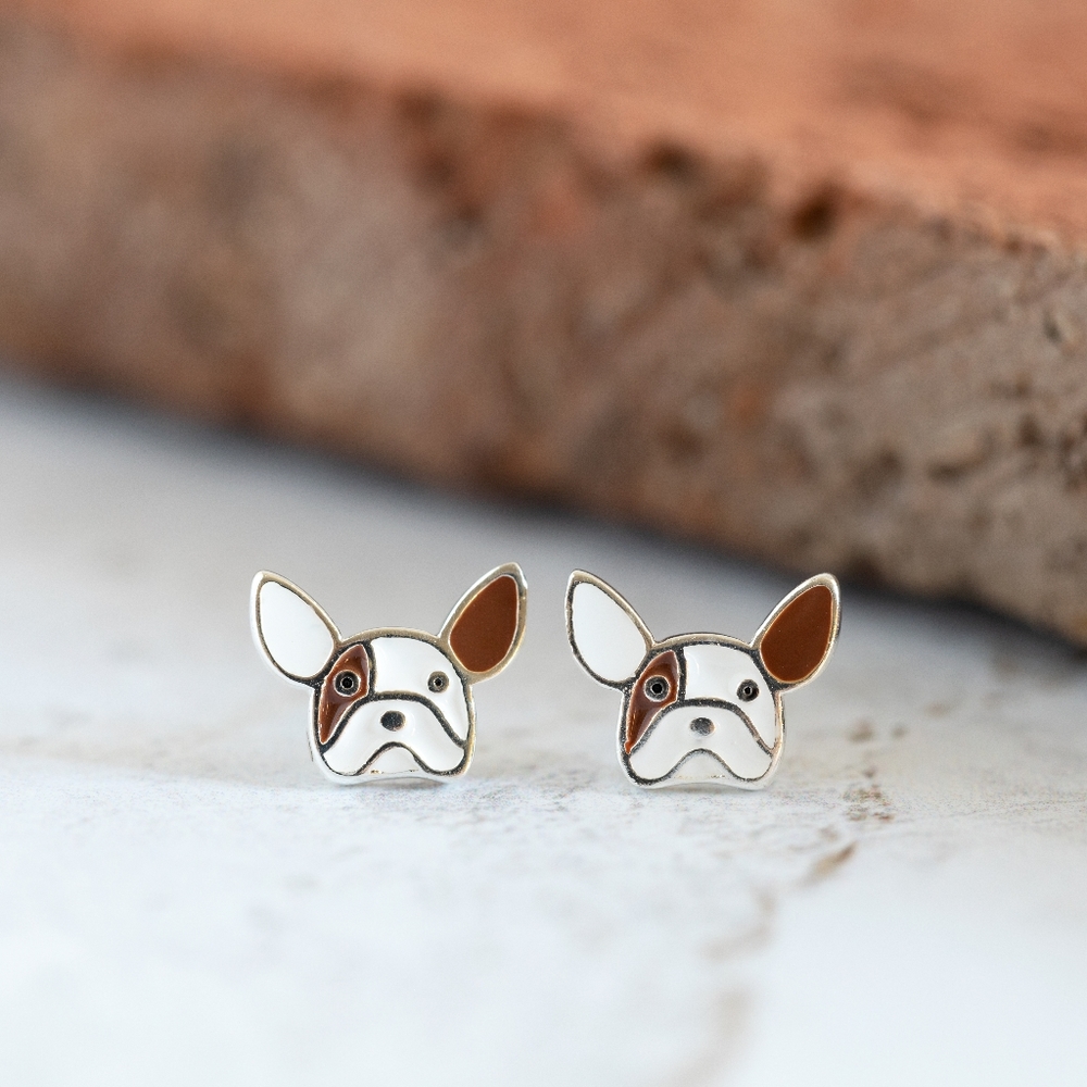 French Bulldog Stud Earrings - Only 4 left! - Picture 4 of 8